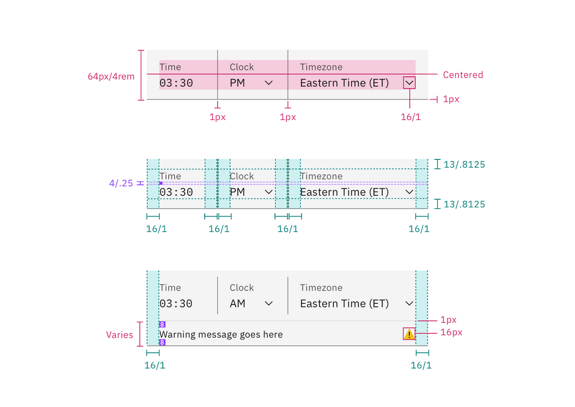 Structure for a time picker Structure for a time picker