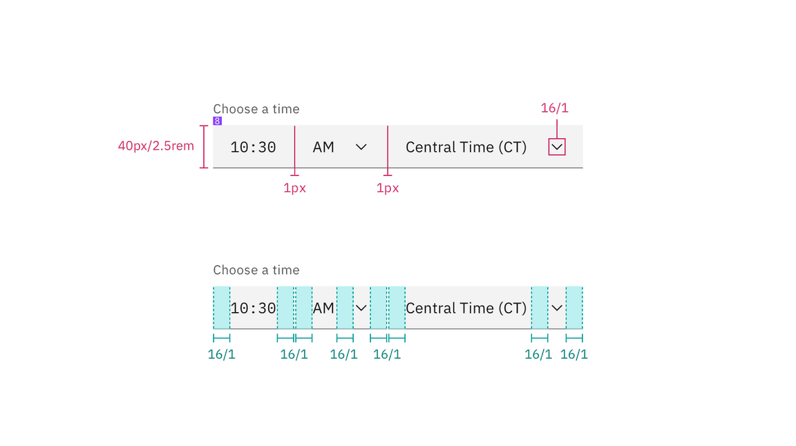 Structure for a time picker Structure for a time picker
