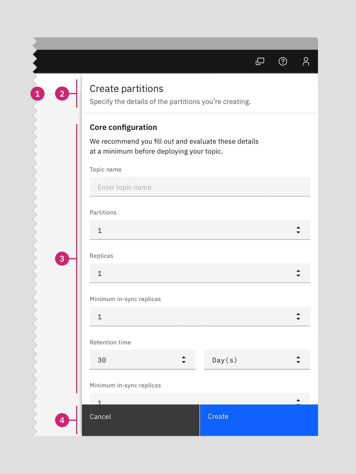 Anatomy of a create side panel Anatomy of a create side panel