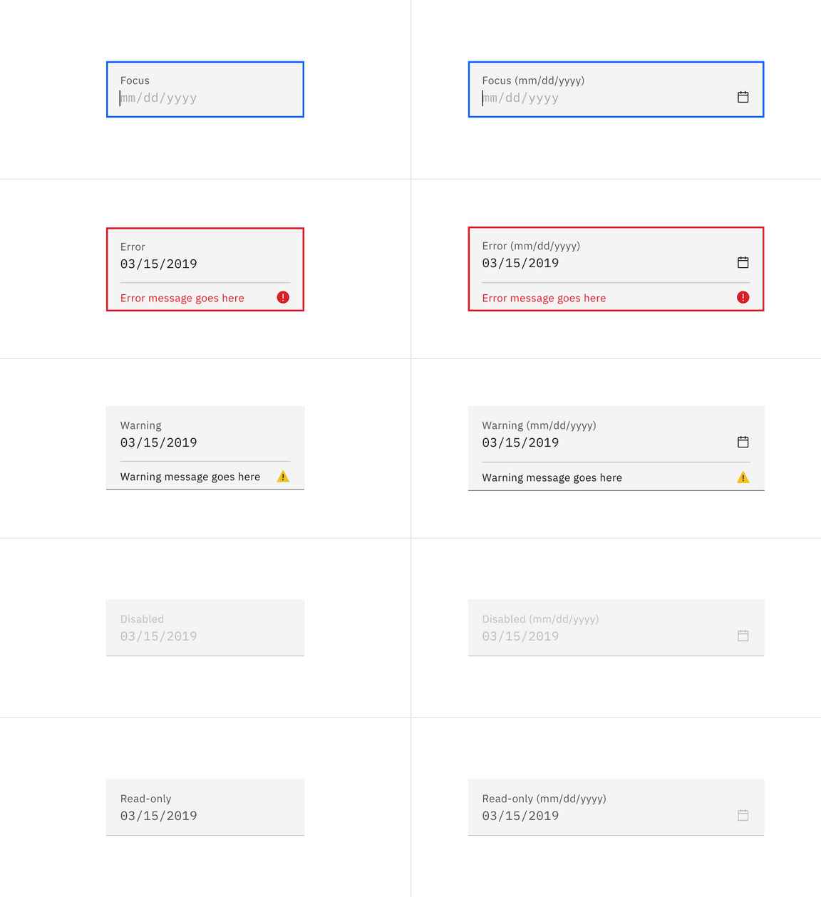 Fluid date picker input states Fluid date picker input states