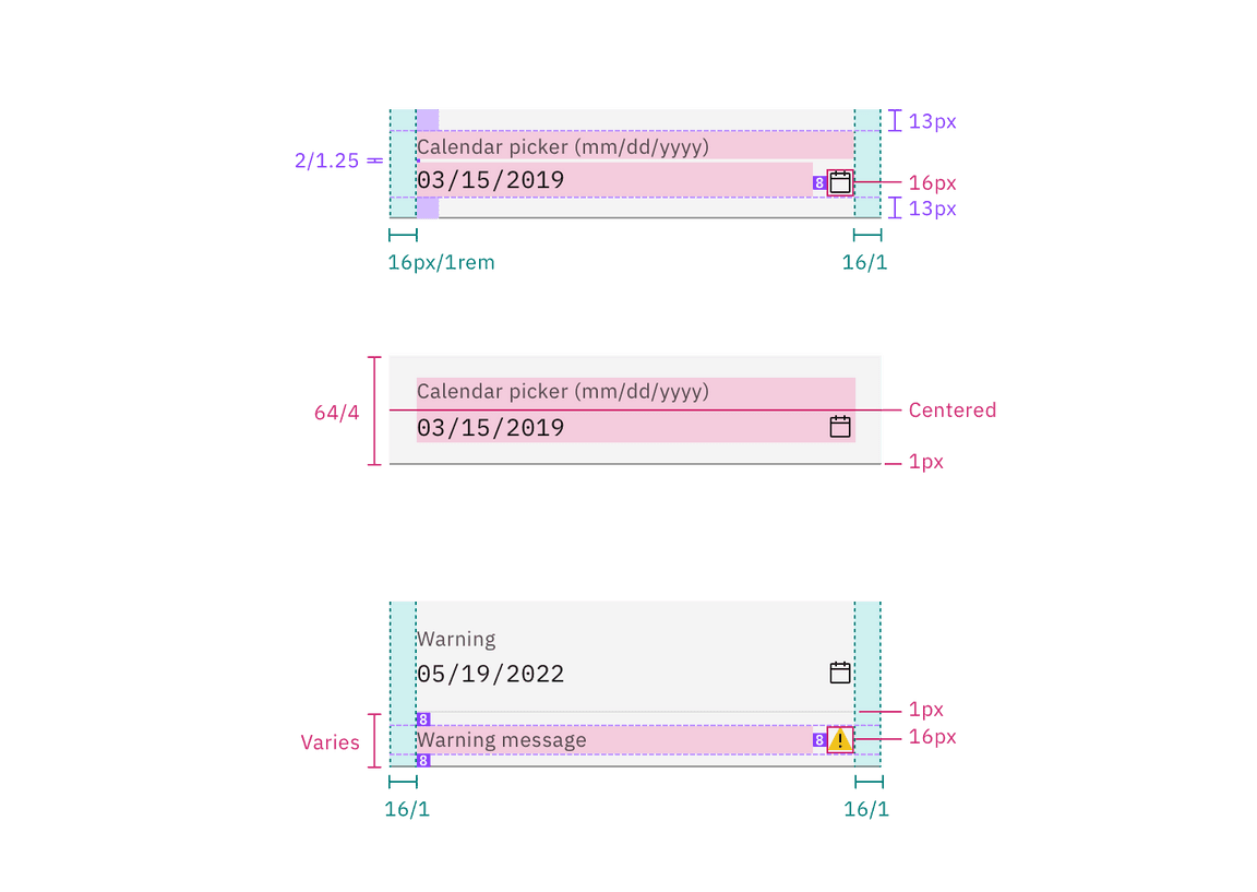 Structure for date picker inputs Structure for date picker inputs