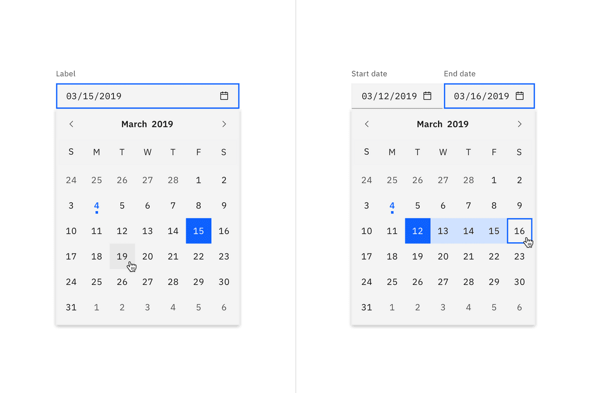 Date picker calendar examples Date picker calendar examples