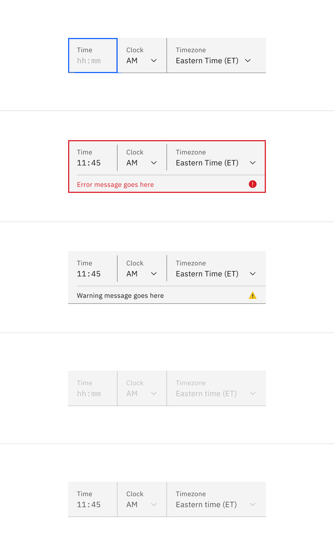 Fluid time picker input states Fluid time picker input states